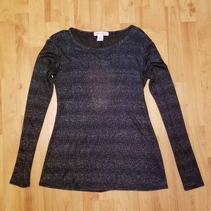 SOCIAL HOUSE | shimmery silver and black top